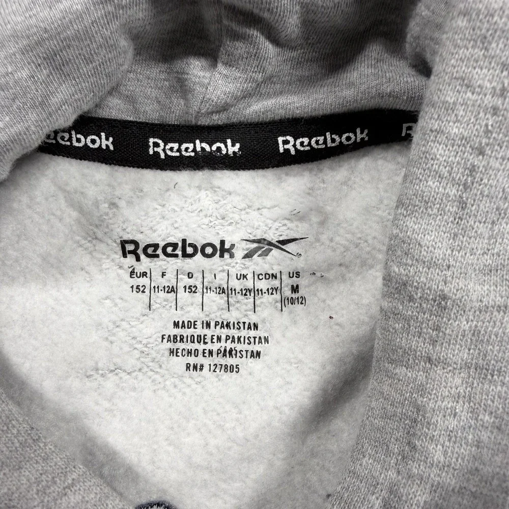 Reebok Kids Size Medium (10-12) Circle Classsic Fleece Heather Gray Sweater New*
